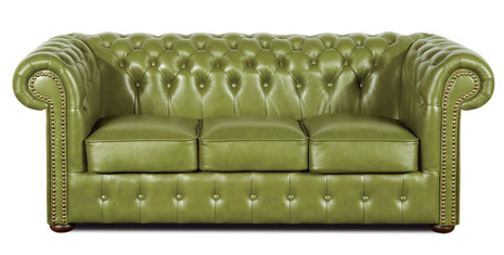 Chesterfields olivegrun sofa